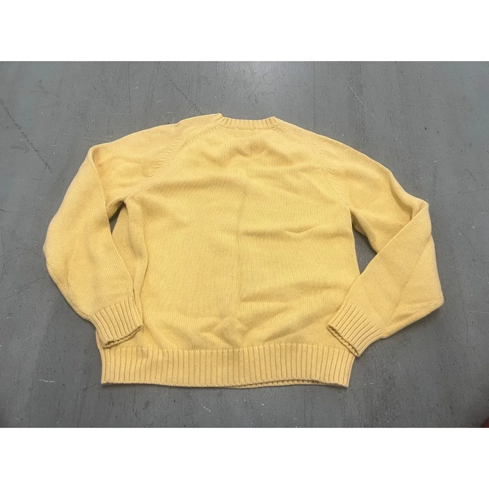 Lands' End‎ Sweater Womens M 38-40 Yellow Regular Fit Knitted Warm Wear Outdoor
